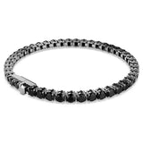Pulsera Tennis Matrix, Talla redonda, Negra, Baño de rutenio