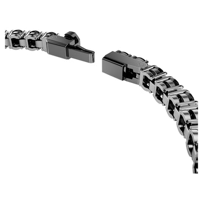 Pulsera Tennis Matrix, Talla redonda, Negra, Baño de rutenio