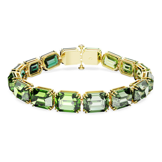 Pulsera Millenia, Talla octogonal, Degradado de color, Verde, Baño tono oro