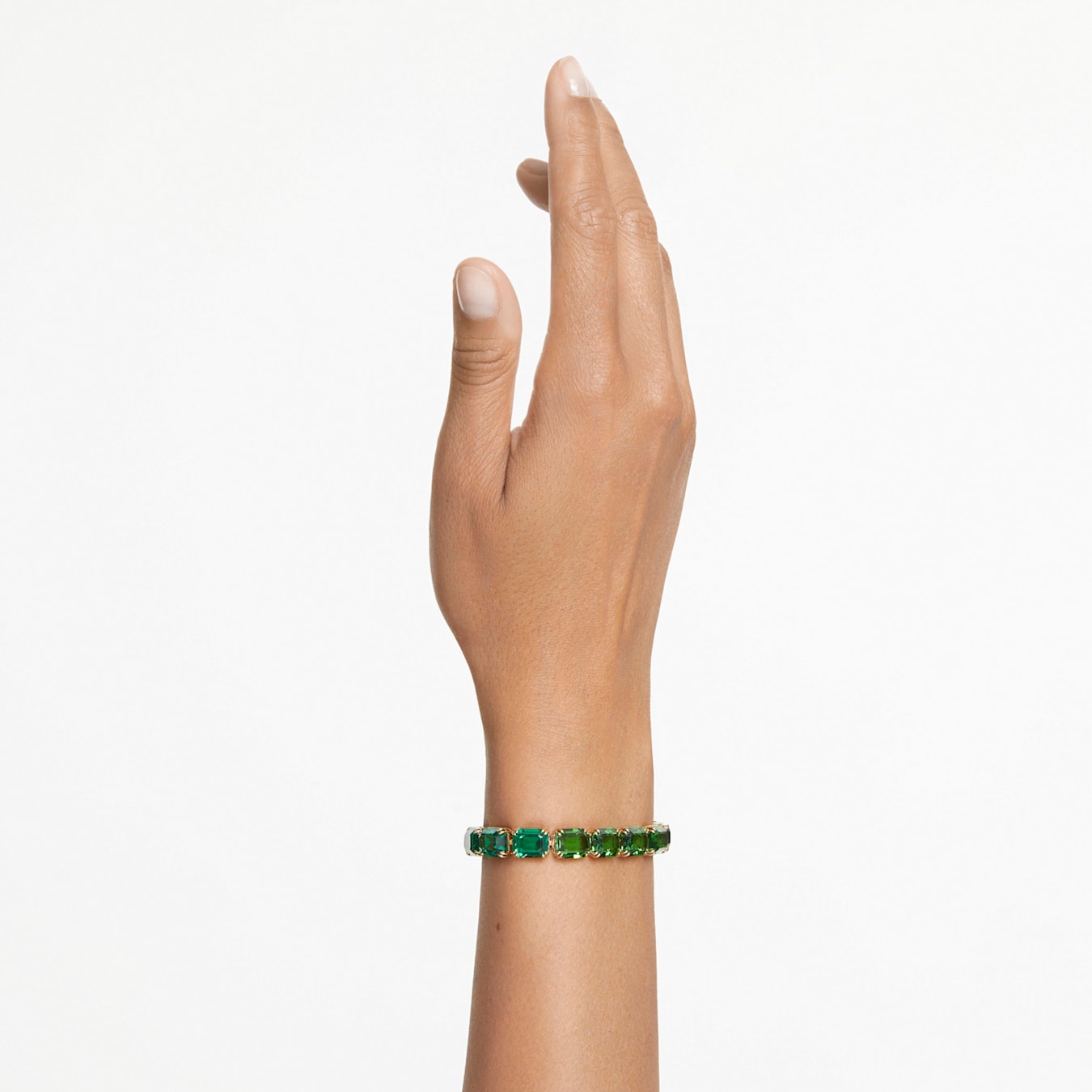 Pulsera Millenia, Talla octogonal, Degradado de color, Verde, Baño tono oro