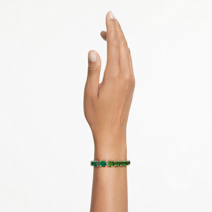 Pulsera Millenia, Talla octogonal, Degradado de color, Verde, Baño tono oro