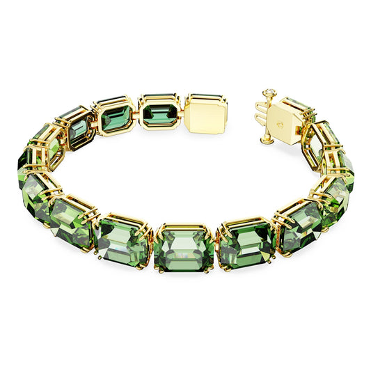 Pulsera Millenia, Talla octogonal, Degradado de color, Verde, Baño tono oro