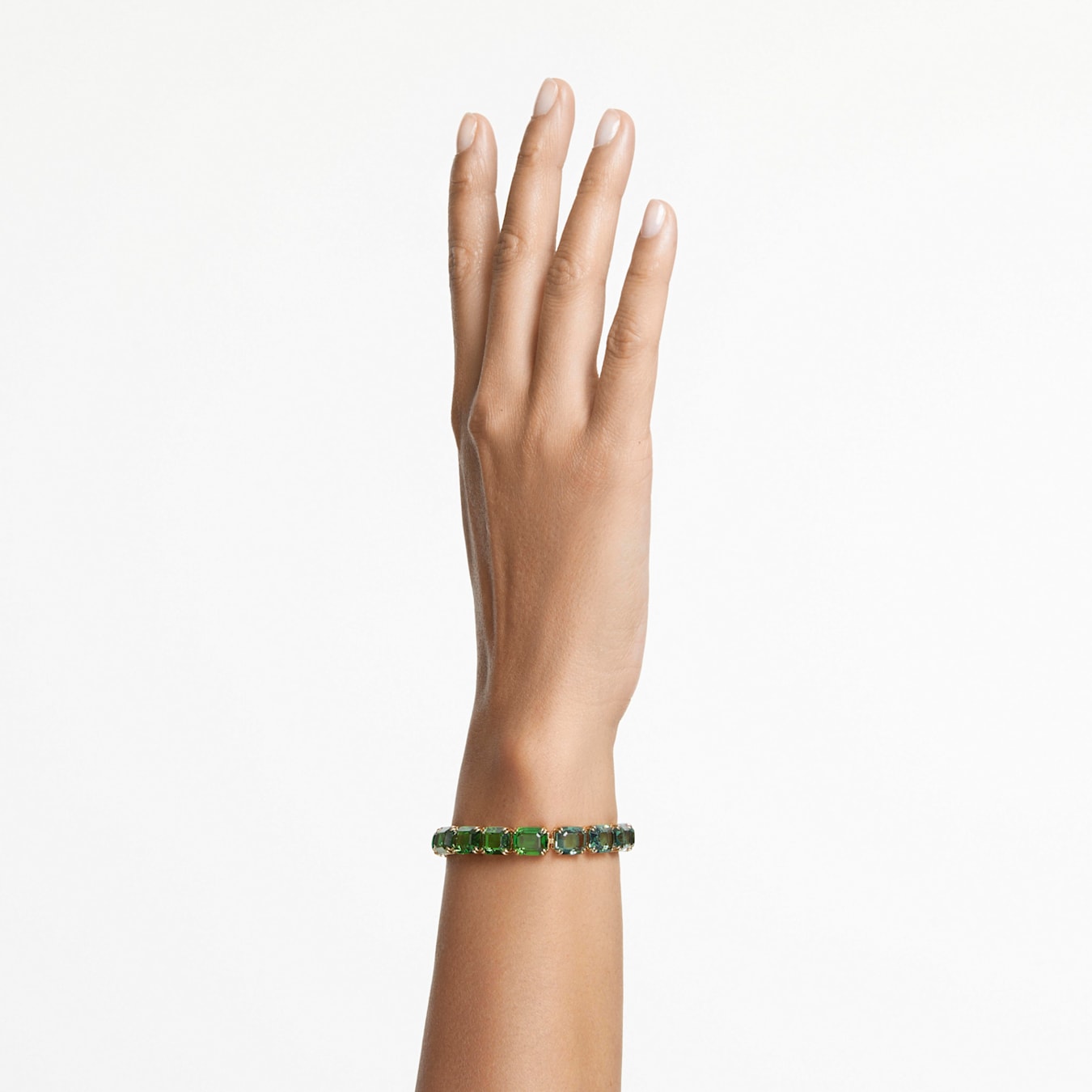 Pulsera Millenia, Talla octogonal, Degradado de color, Verde, Baño tono oro