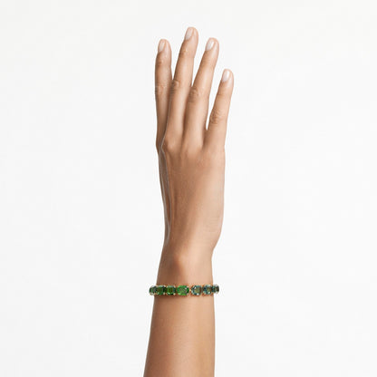 Pulsera Millenia, Talla octogonal, Degradado de color, Verde, Baño tono oro