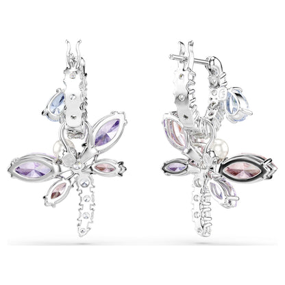 Pendientes Ariana Grande x Swarovski Tallas mixtas, Libélula, Multicolores, Baño de rodio