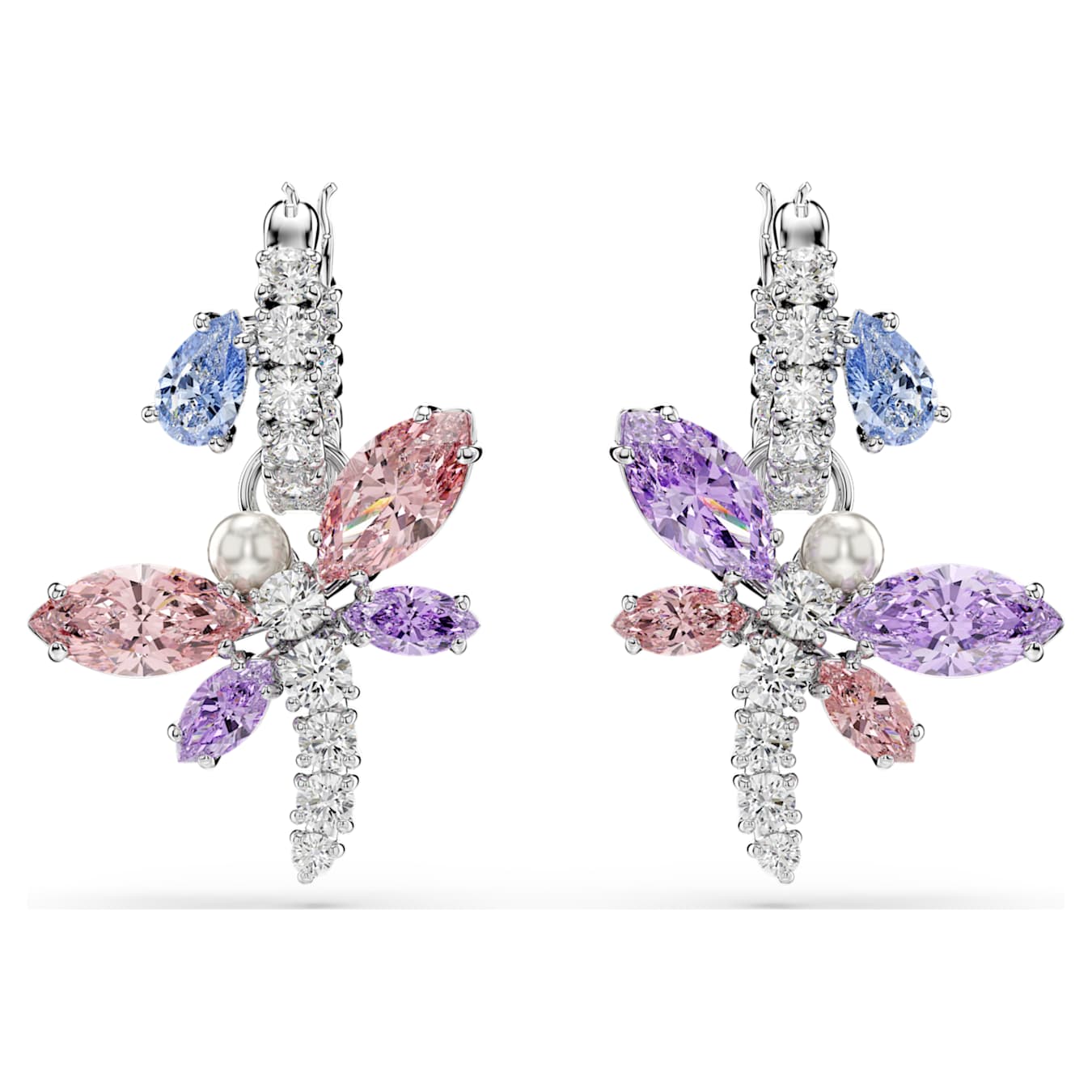 Pendientes Ariana Grande x Swarovski Tallas mixtas, Libélula, Multicolores, Baño de rodio