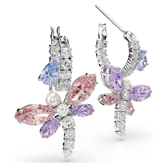 Pendientes Ariana Grande x Swarovski Tallas mixtas, Libélula, Multicolores, Baño de rodio