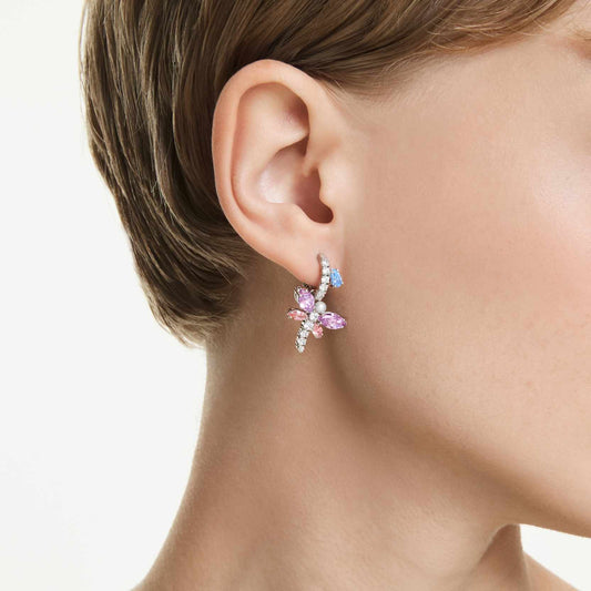 Pendientes Ariana Grande x Swarovski Tallas mixtas, Libélula, Multicolores, Baño de rodio