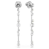 Pendientes Constella Crystal Pearl, Tallas redondas, Blancos, Baño de rodio