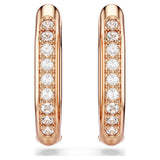 Pendientes de aro Dextera Forma octagonal, Talla redonda, Pequeños, Blancos, Baño tono oro rosa