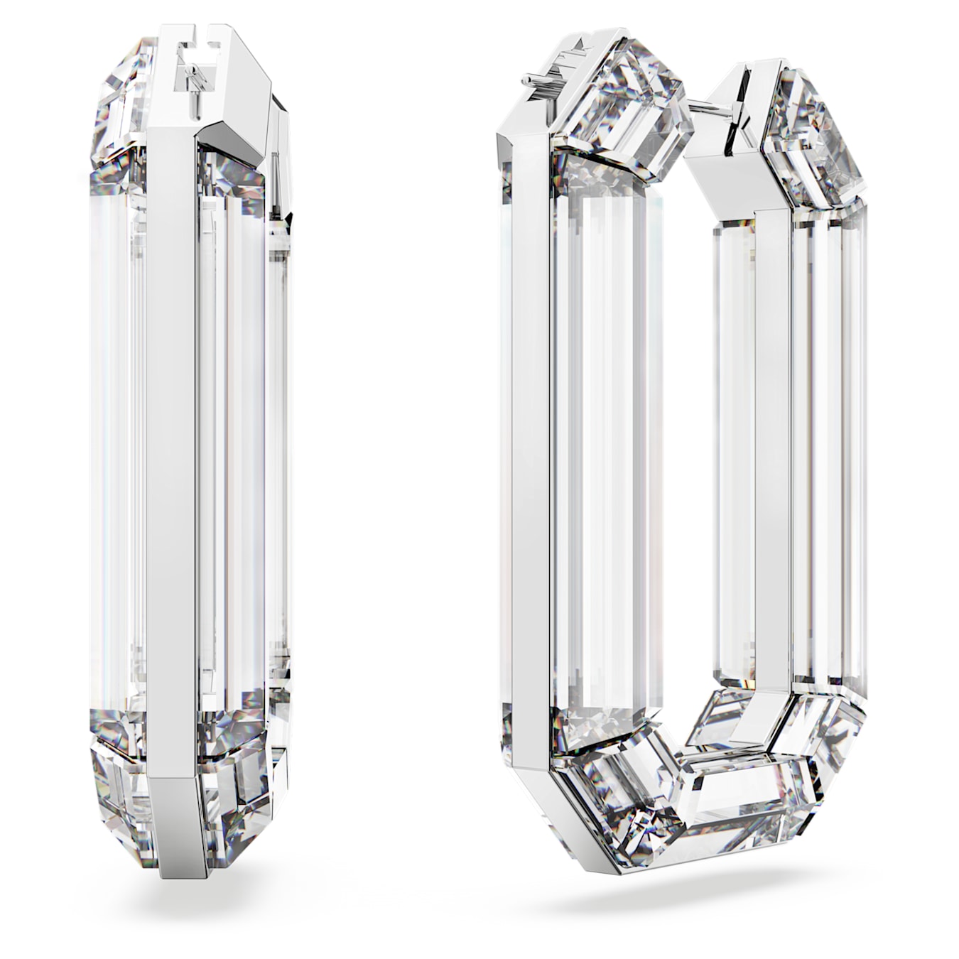 Pendientes de aro Lucent, Arte, Forma octagonal, Blancos