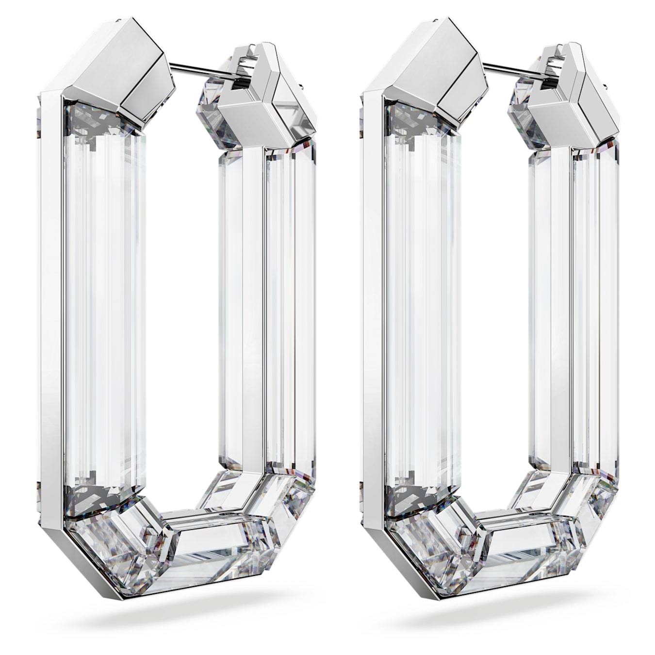 Pendientes de aro Lucent, Arte, Forma octagonal, Blancos
