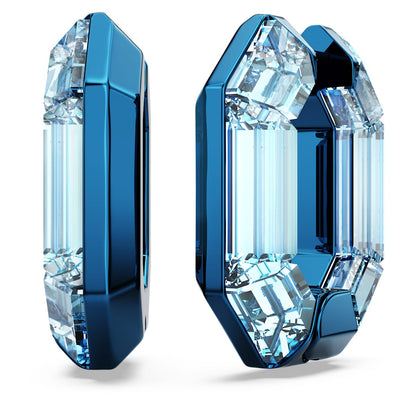 Pendientes de aro Lucent, Forma octagonal, Pequeños, Azules