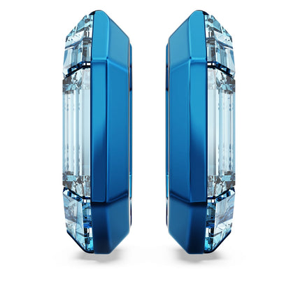 Pendientes de aro Lucent, Forma octagonal, Pequeños, Azules