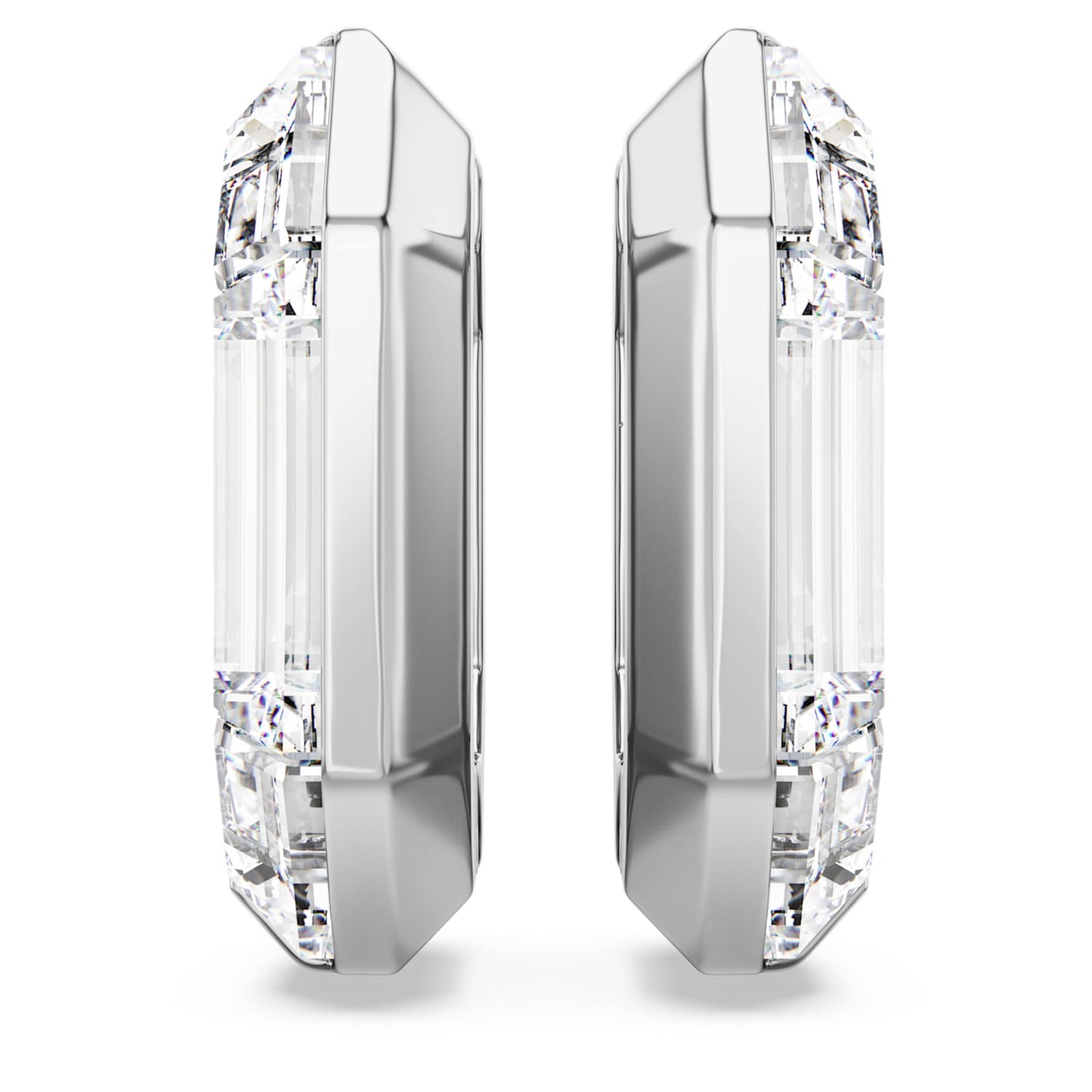 Pendientes de aro Lucent, Forma octagonal, Pequeños, Blancos