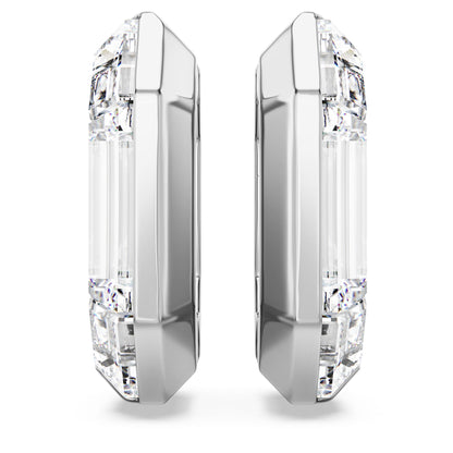 Pendientes de aro Lucent, Forma octagonal, Pequeños, Blancos
