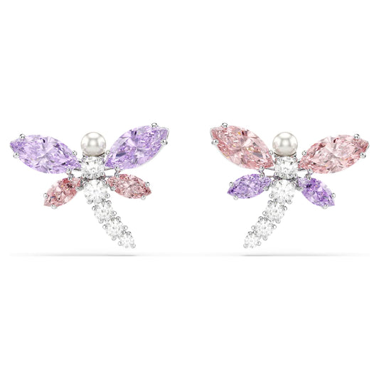 Pendientes de botón Ariana Grande x Swarovski Tallas mixtas, Libélula, Multicolores, Baño de rodio
