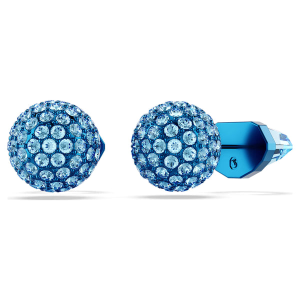 Pendientes de botón Lucent, azul