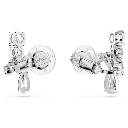 Pendientes de clip Matrix, Tallas mixtas, Blancos, Baño de rodio
