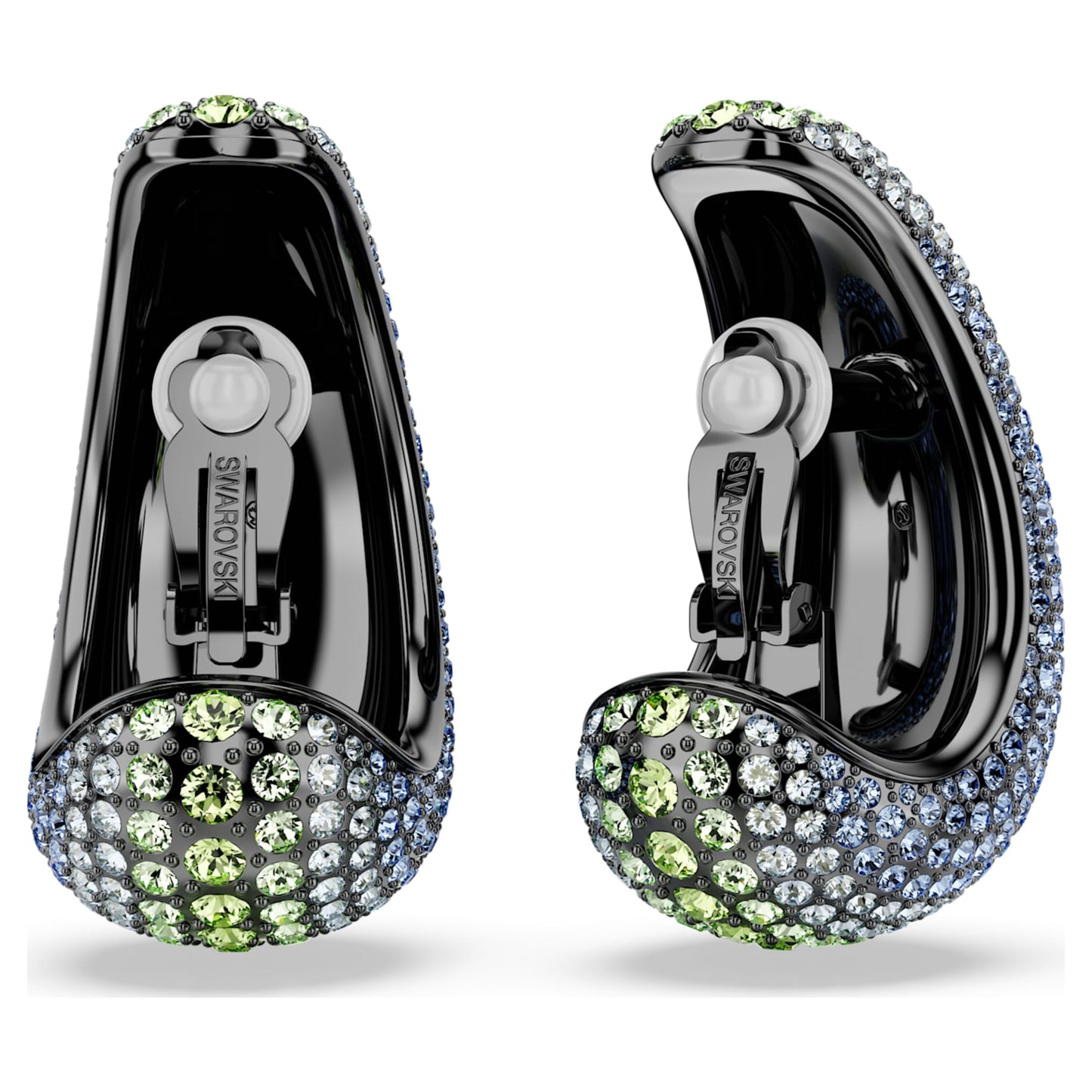 Pendientes de clip Sublima, Talla redonda, Grandes, Multicolores, Baño de rutenio