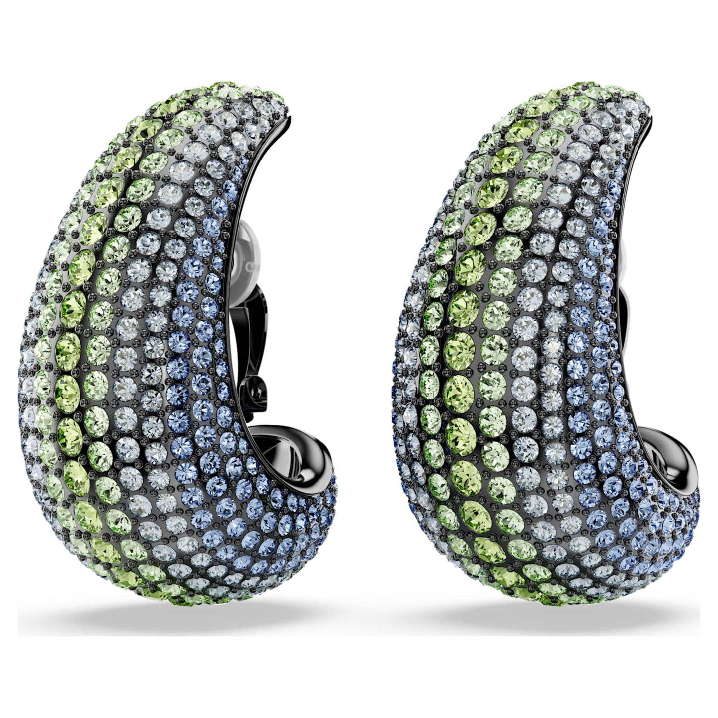 Pendientes de clip Sublima, Talla redonda, Grandes, Multicolores, Baño de rutenio