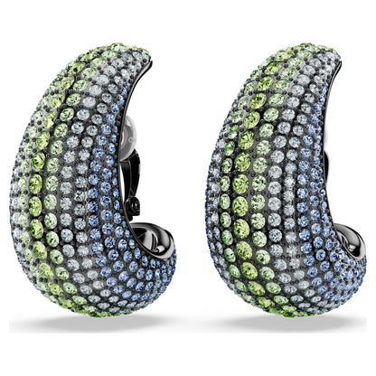 Pendientes de clip Sublima, Talla redonda, Grandes, Multicolores, Baño de rutenio