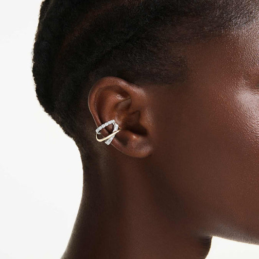 Pendientes ear cuff HyperbolaTallas mixtas, Blancos, Combinación de acabados metálicos