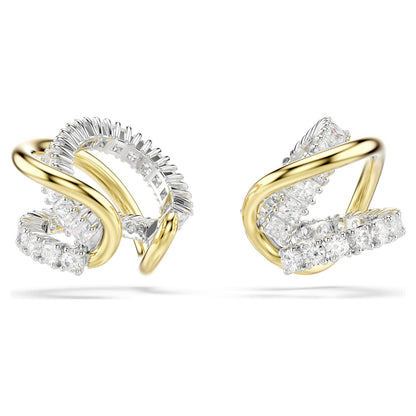 Pendientes ear cuff HyperbolaTallas mixtas, Blancos, Combinación de acabados metálicos