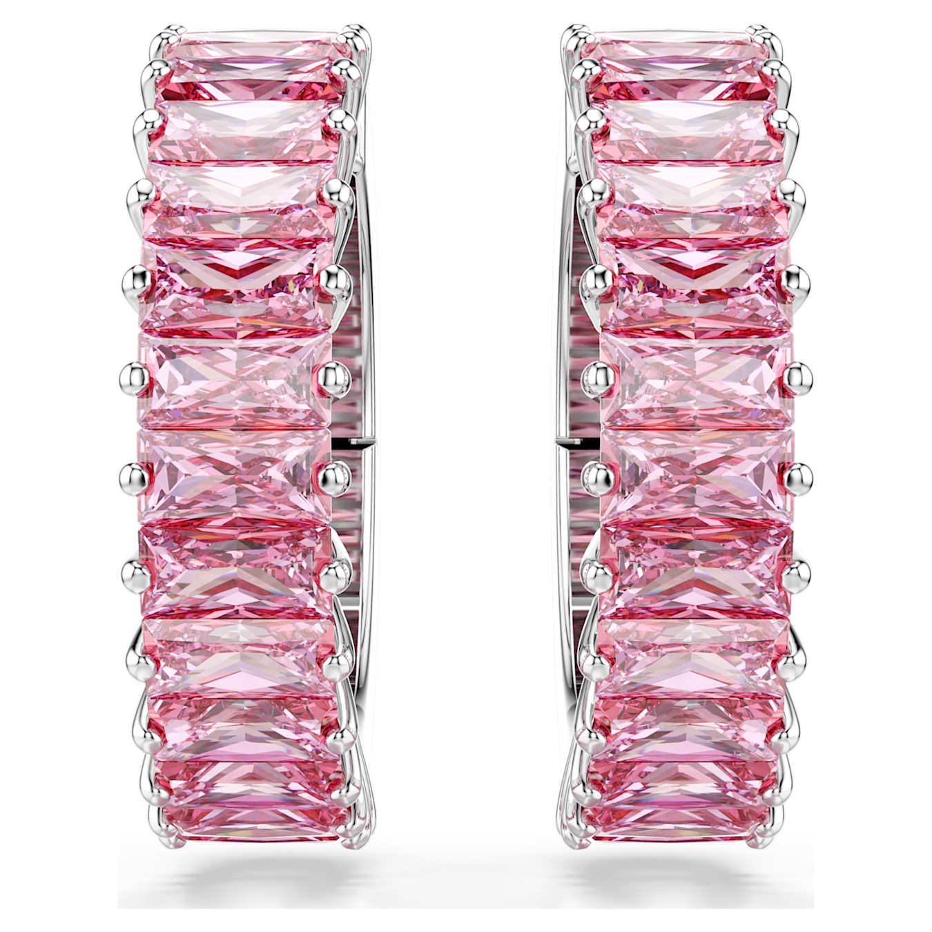 Pendientes ear cuff Matrix Talla baguette, Baño de rodio