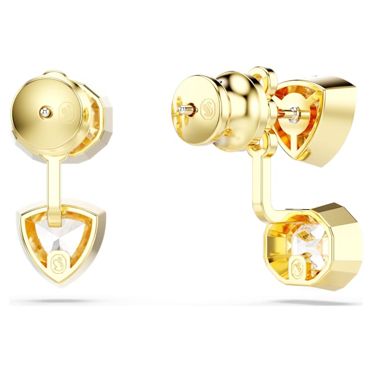 Pendientes ear jacket Imber Diseño asimétrico, Tallas mixtas, Blancos, Baño tono oro