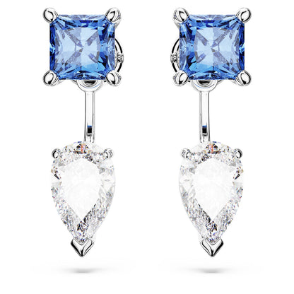 Pendientes ear jacket Mesmera, Tallas mixtas, Desmontable, Azules, Baño de rodio