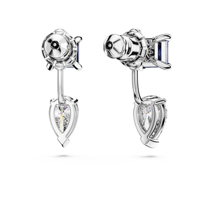Pendientes ear jacket Mesmera, Tallas mixtas, Desmontable, Azules, Baño de rodio