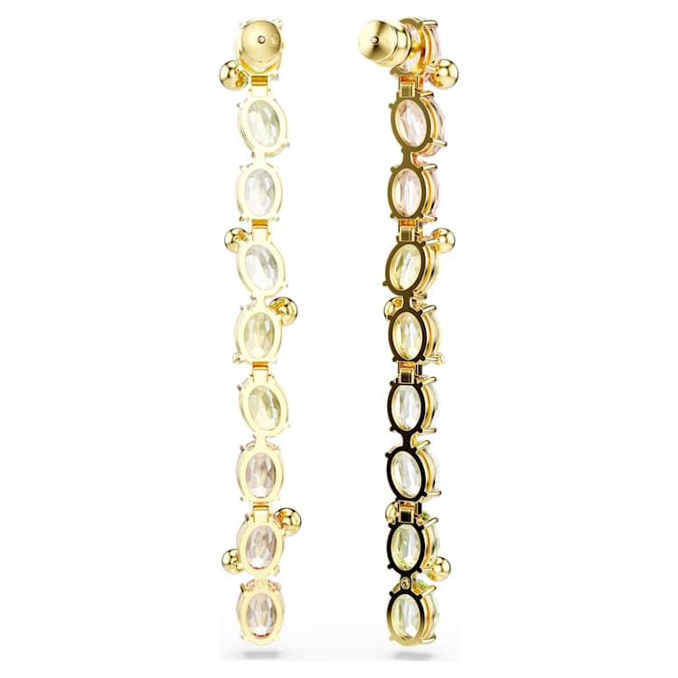 Pendientes Gema Diseño asimétrico, Tallas mixtas, Multicolores, Baño tono oro