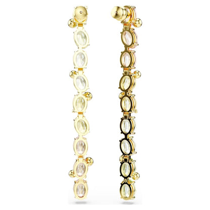 Pendientes Gema Diseño asimétrico, Tallas mixtas, Multicolores, Baño tono oro