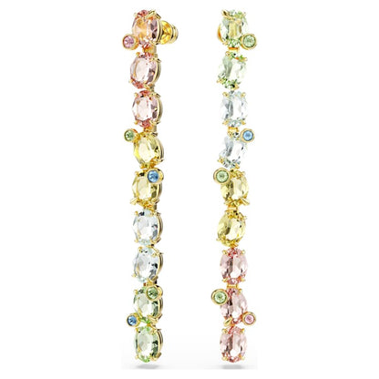 Pendientes Gema Diseño asimétrico, Tallas mixtas, Multicolores, Baño tono oro