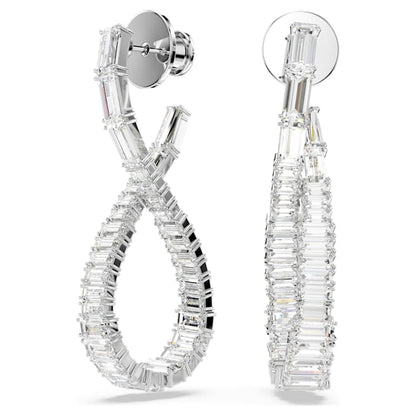 Pendientes Hyperbola Símbolo del infinito, Blancos, Baño de rodio