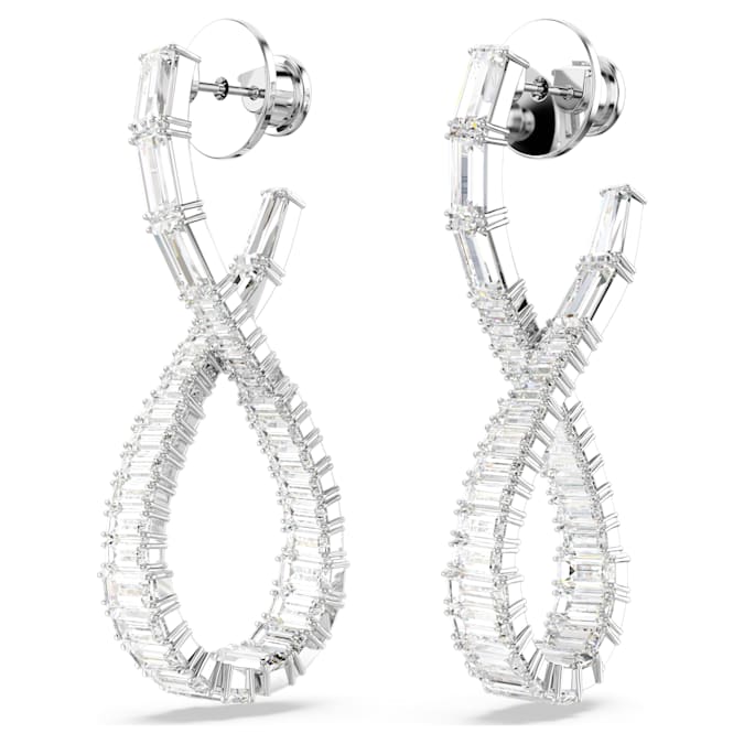 Pendientes Hyperbola Símbolo del infinito, Blancos, Baño de rodio