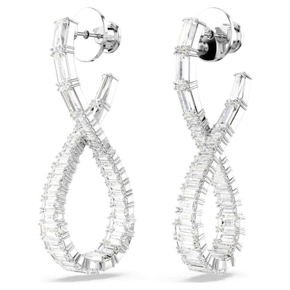 Pendientes Hyperbola Símbolo del infinito, Blancos, Baño de rodio