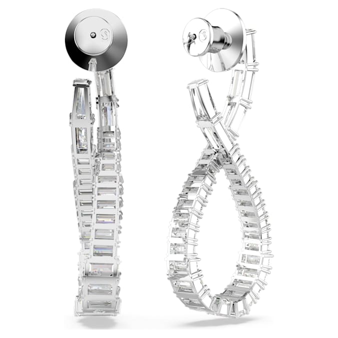 Pendientes Hyperbola Símbolo del infinito, Blancos, Baño de rodio