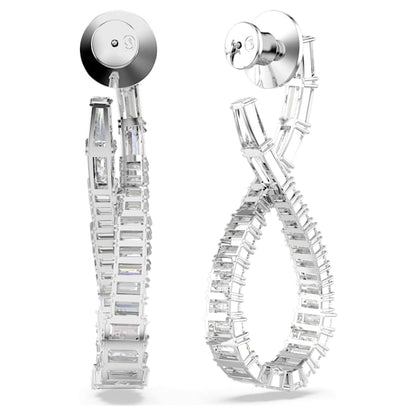 Pendientes Hyperbola Símbolo del infinito, Blancos, Baño de rodio