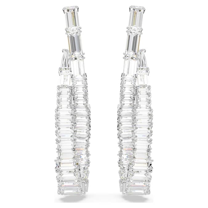 Pendientes Hyperbola Símbolo del infinito, Blancos, Baño de rodio