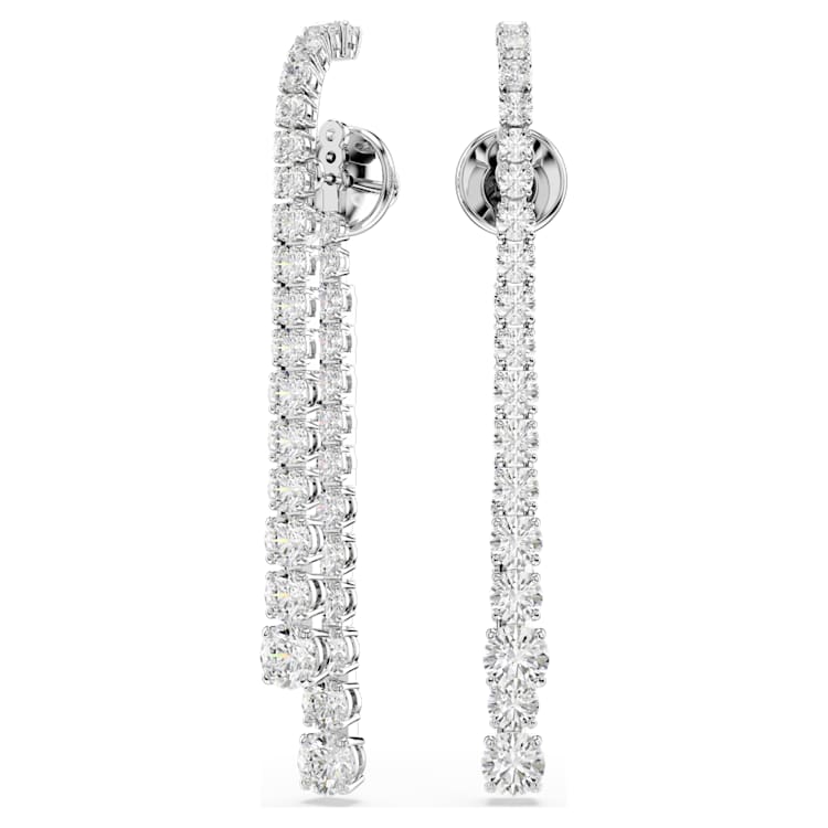 Pendientes MatrixDegradado de tallas redondas, Blancos, Baño de rodio