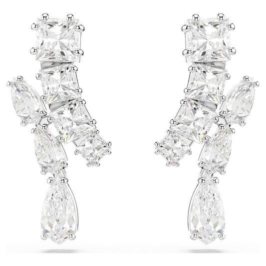 Pendientes Matrix, Tallas mixtas, Blancos, Baño de rodio