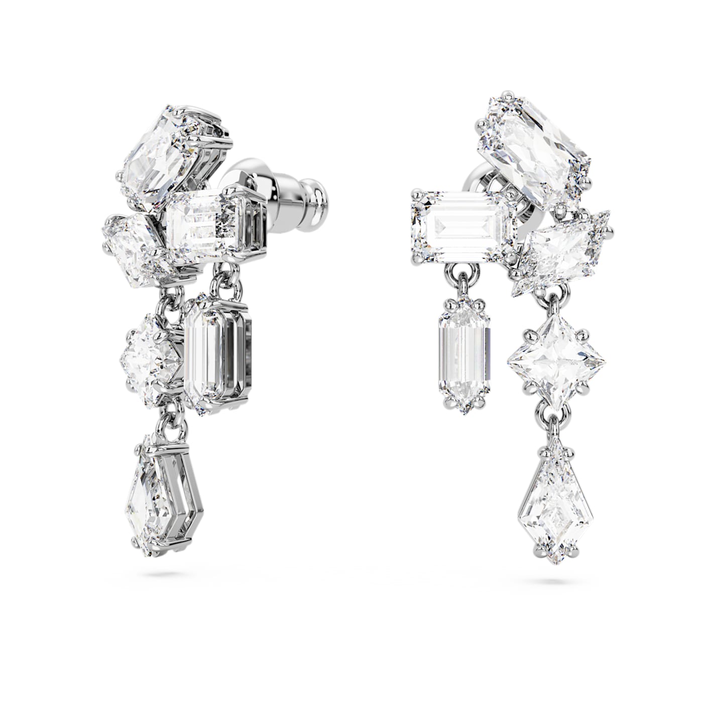 Pendientes Mesmera, Tallas mixtas, Blancos, Baño de rodio