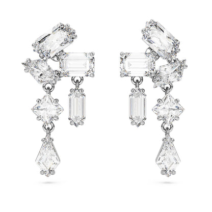 Pendientes Mesmera, Tallas mixtas, Blancos, Baño de rodio