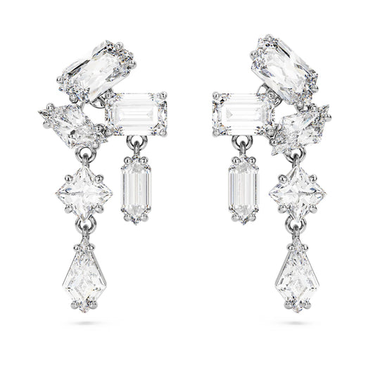 Pendientes Mesmera, Tallas mixtas, Blancos, Baño de rodio