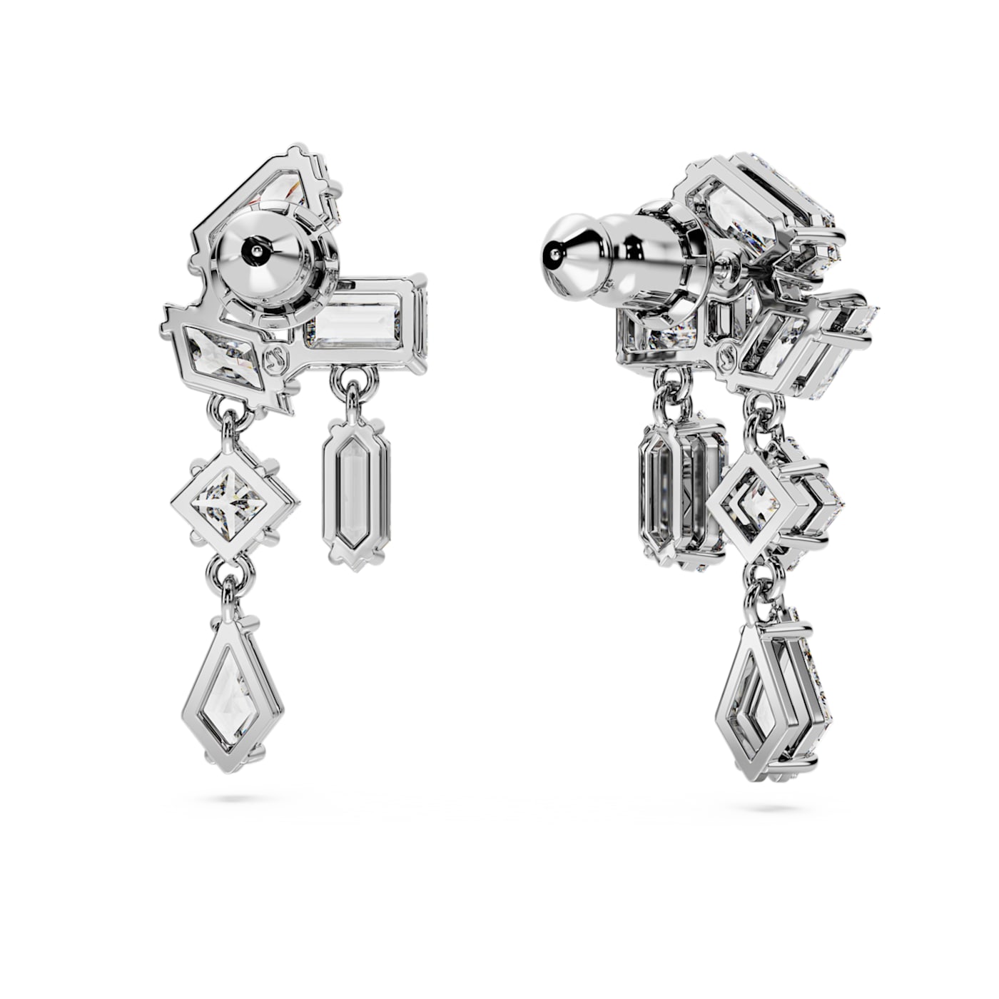 Pendientes Mesmera, Tallas mixtas, Blancos, Baño de rodio