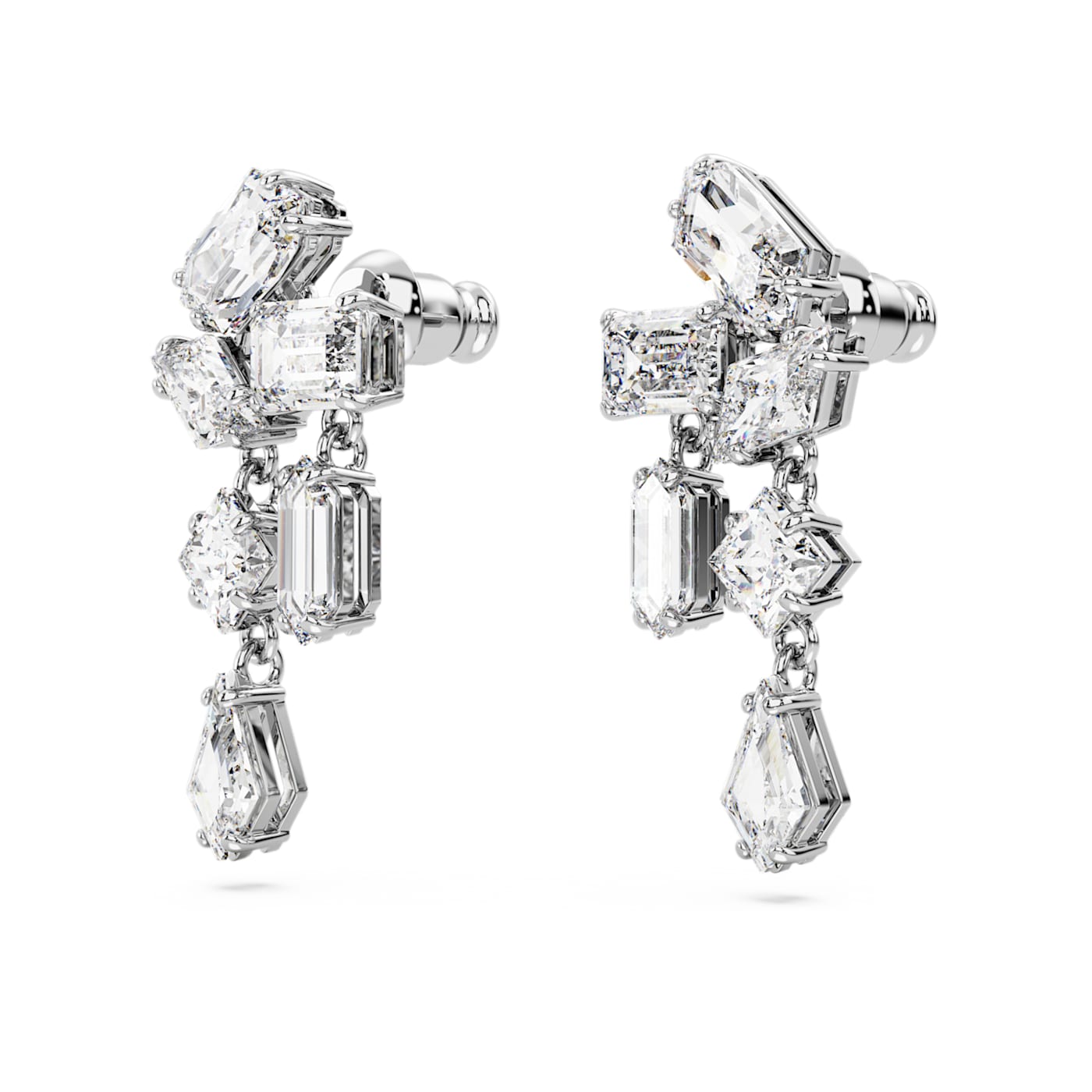 Pendientes Mesmera, Tallas mixtas, Blancos, Baño de rodio