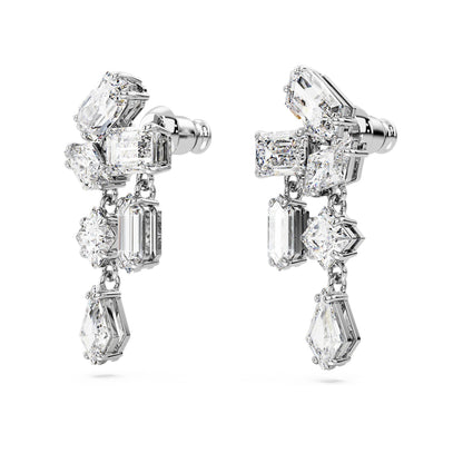 Pendientes Mesmera, Tallas mixtas, Blancos, Baño de rodio