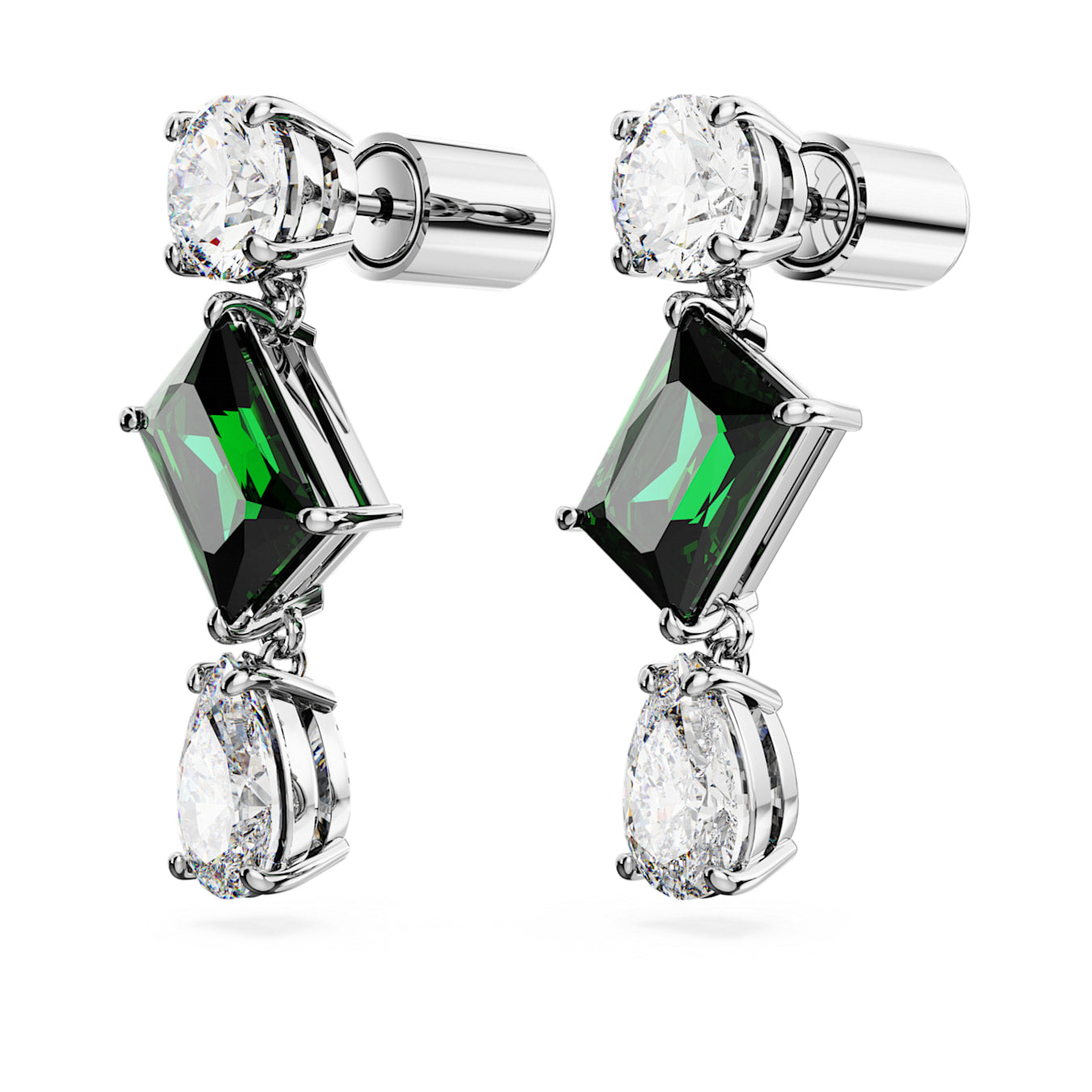 Pendientes Mesmera, Tallas mixtas, Verdes, Baño de rodio